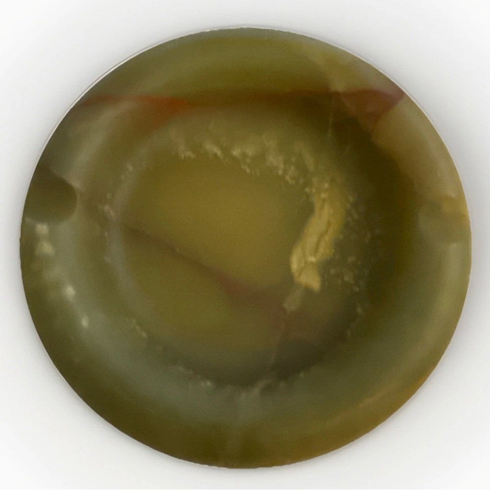 Vintage Natural Jade “Ashtray” Matte Finish 6.2” Round
